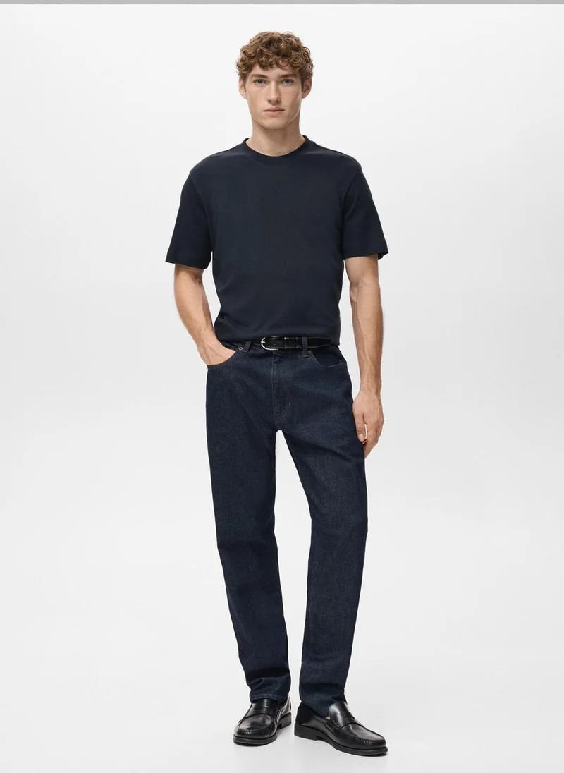 Mango Man  Medium weight regular fit T-shirt for Men | Best Price UAE